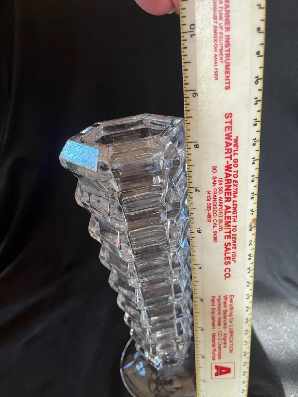 Clear Glass Crystal Column Vase - Elegant Accent.  Mikasa